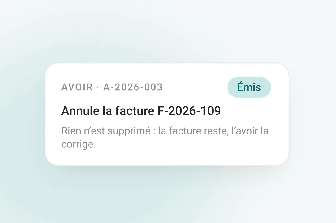 Un avoir qui annule une facture