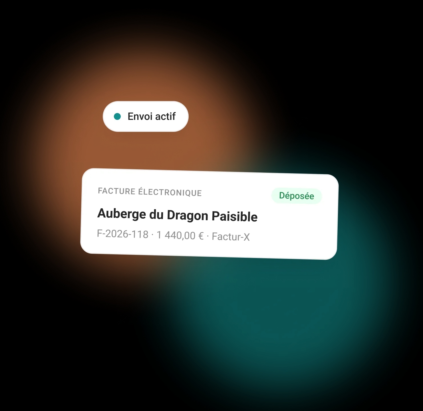 Une facture électronique déposée et l’envoi actif