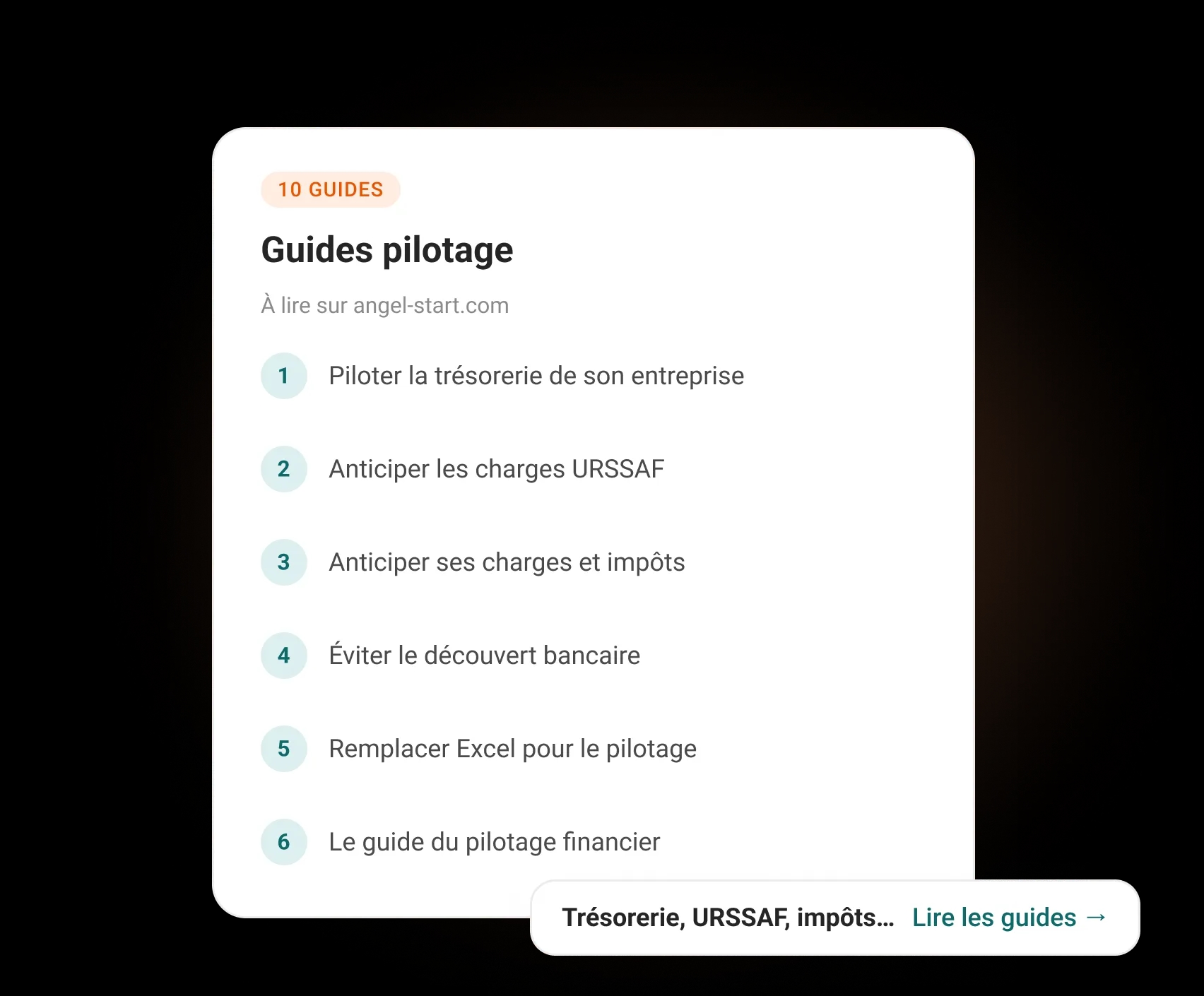 La liste des guides pilotage d’AngelStart