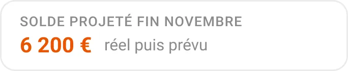 Solde projeté fin novembre : 6 200 €