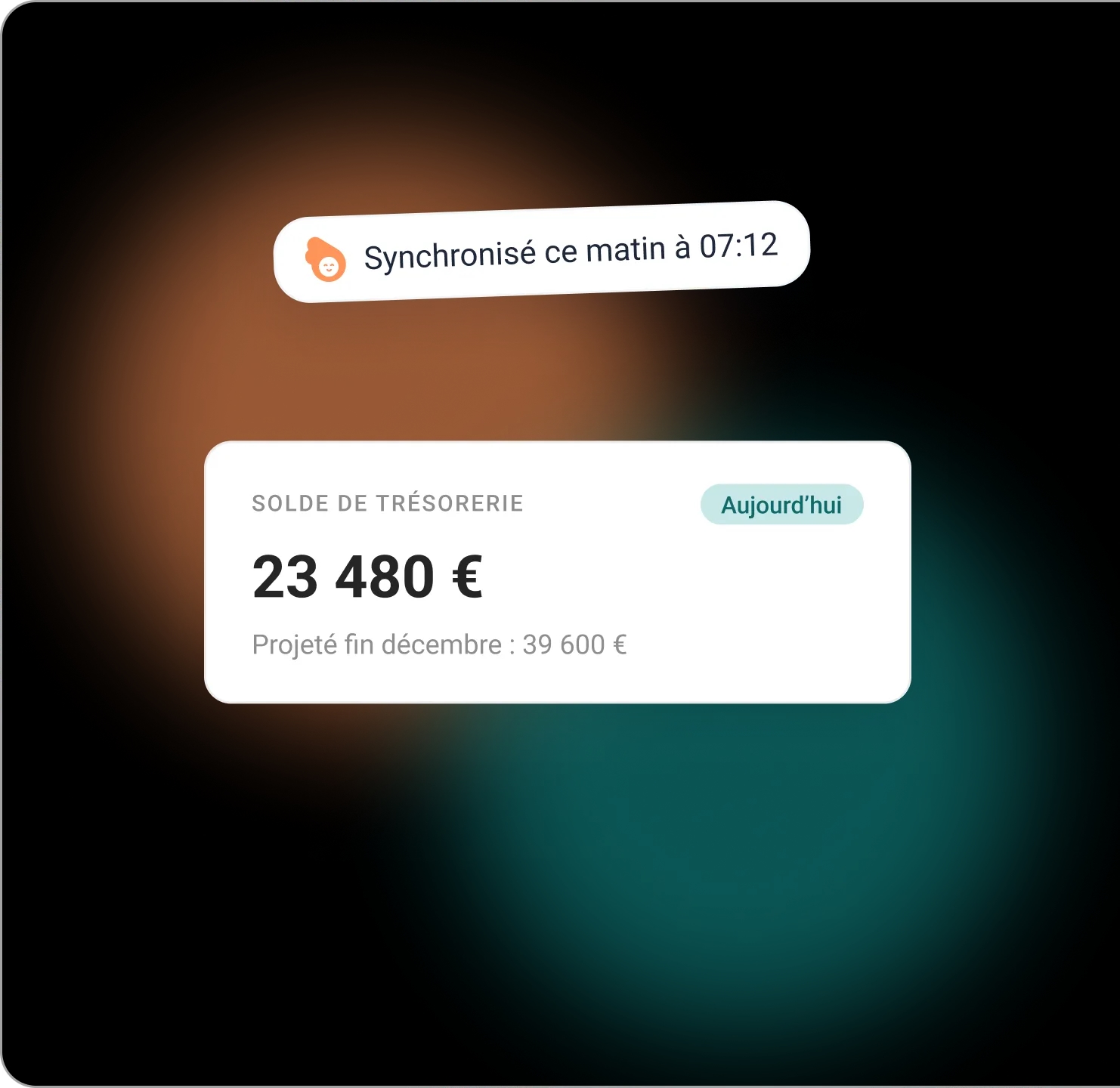 Le solde de trésorerie du jour et le solde projeté fin décembre