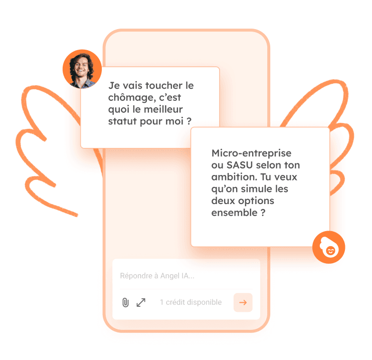 La 1ère IA qui te guide <strong>dans la création de ta société.<strong>