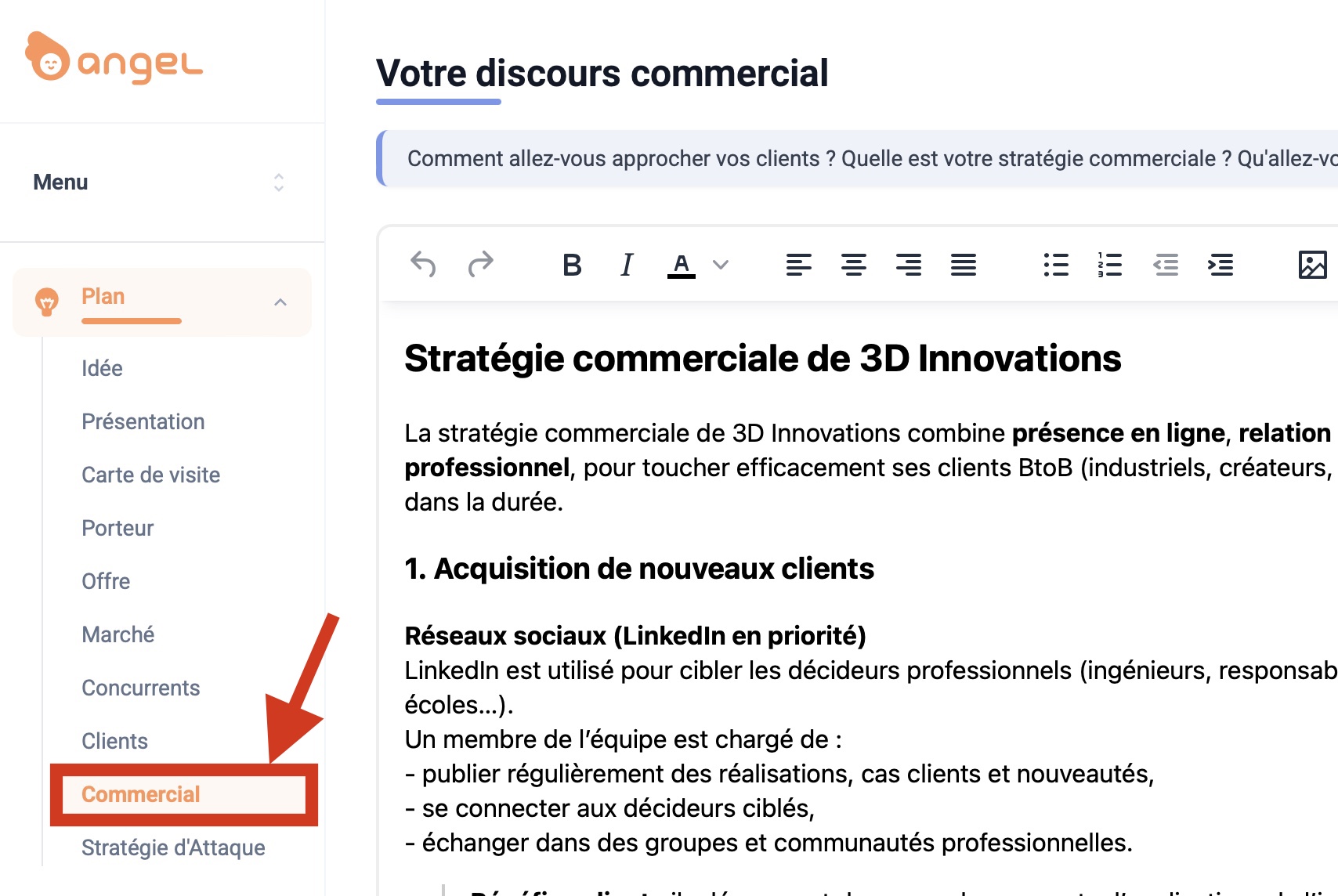Étape 9 : Établir le plan de vente