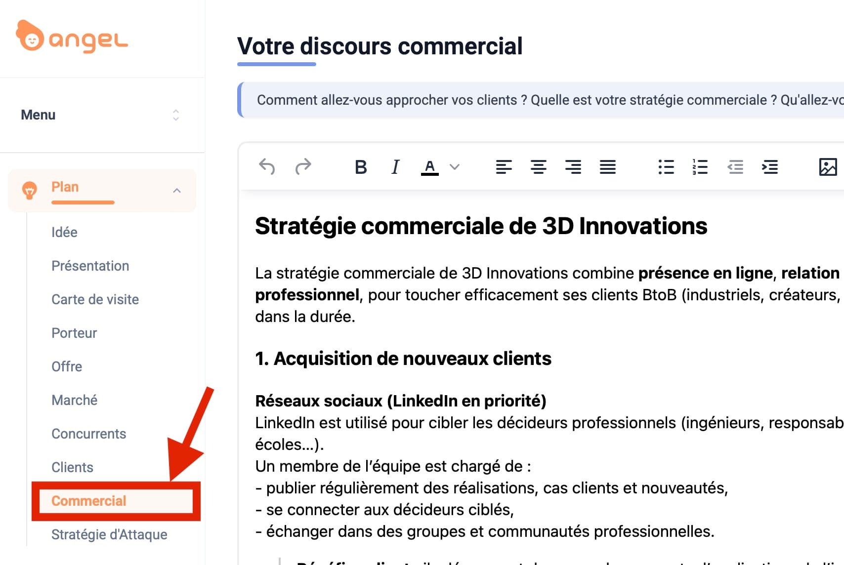 Étape 9 : Établir le plan de vente